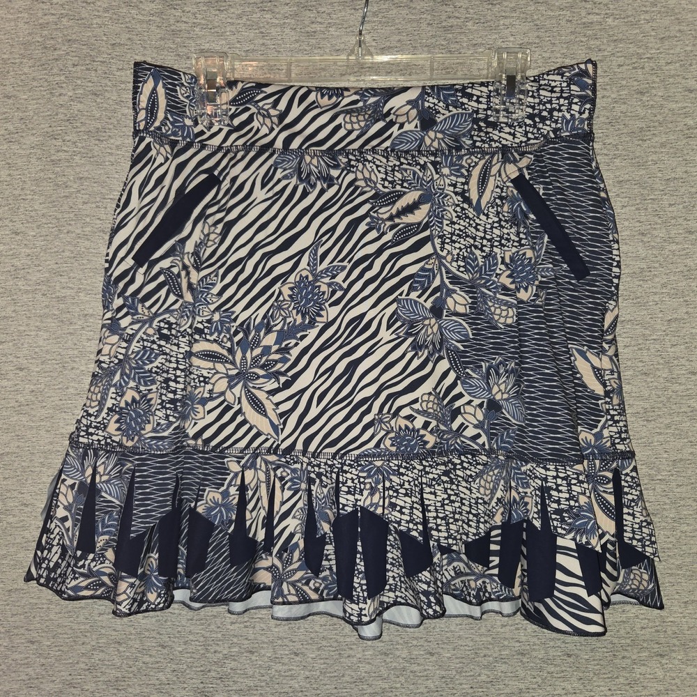 Sofibella 17" Blue Golf Skort Women's Large Golf Colors Stretch UV Protection